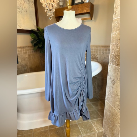 12 Pm By Mon Ami Dresses & Skirts - 12pm by mom Ami side cinch gray long sleeve dress size medium
